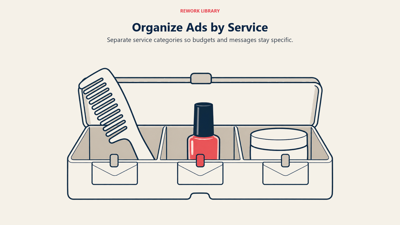 Organize Ads by Service: Separate service categories so budgets and messages stay specific.