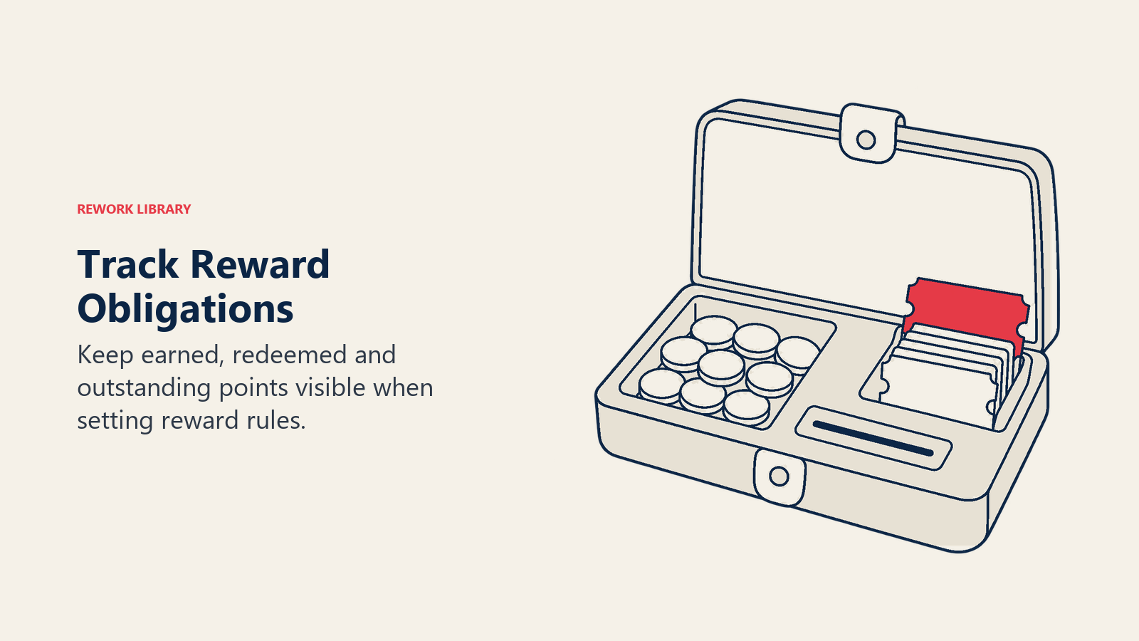 Track Reward Obligations illustrated by points accounting organizer.