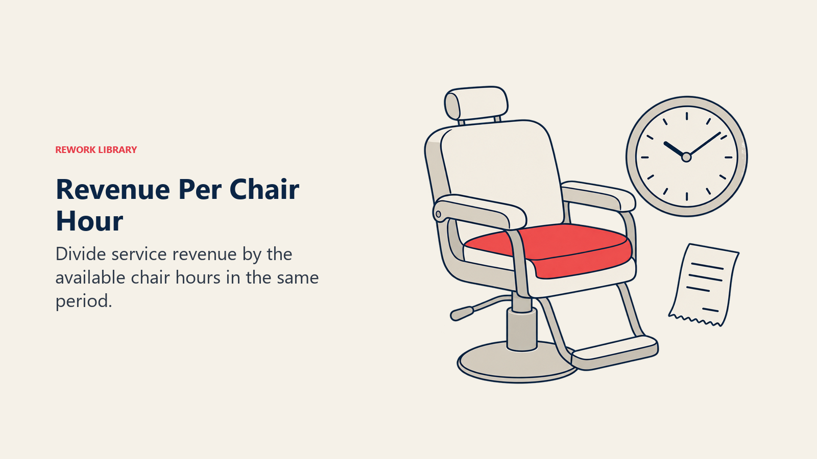 Revenue Per Chair Hour: Divide service revenue by the available chair hours in the same period.