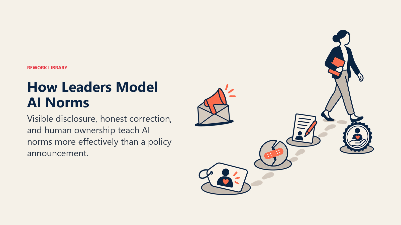 Leadership example trail modeling AI disclosure, correction, and human ownership beyond a policy announcement