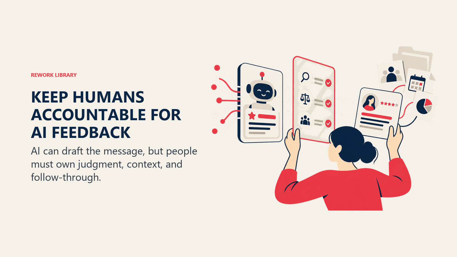 keep humans accountable for ai feedback shown as human review filter