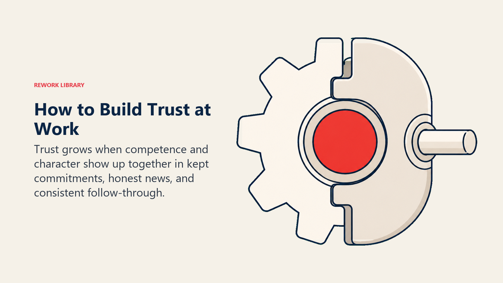 Competence gear and protective character clasp locking around a coral commitment token to drive reliable follow-through