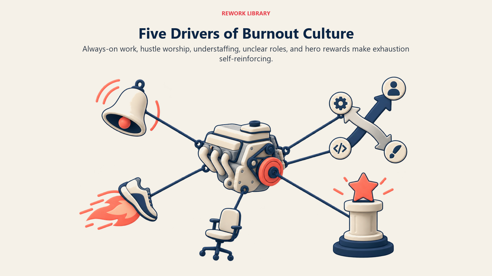 Five drivers of burnout culture pulling one work system into chronic overload