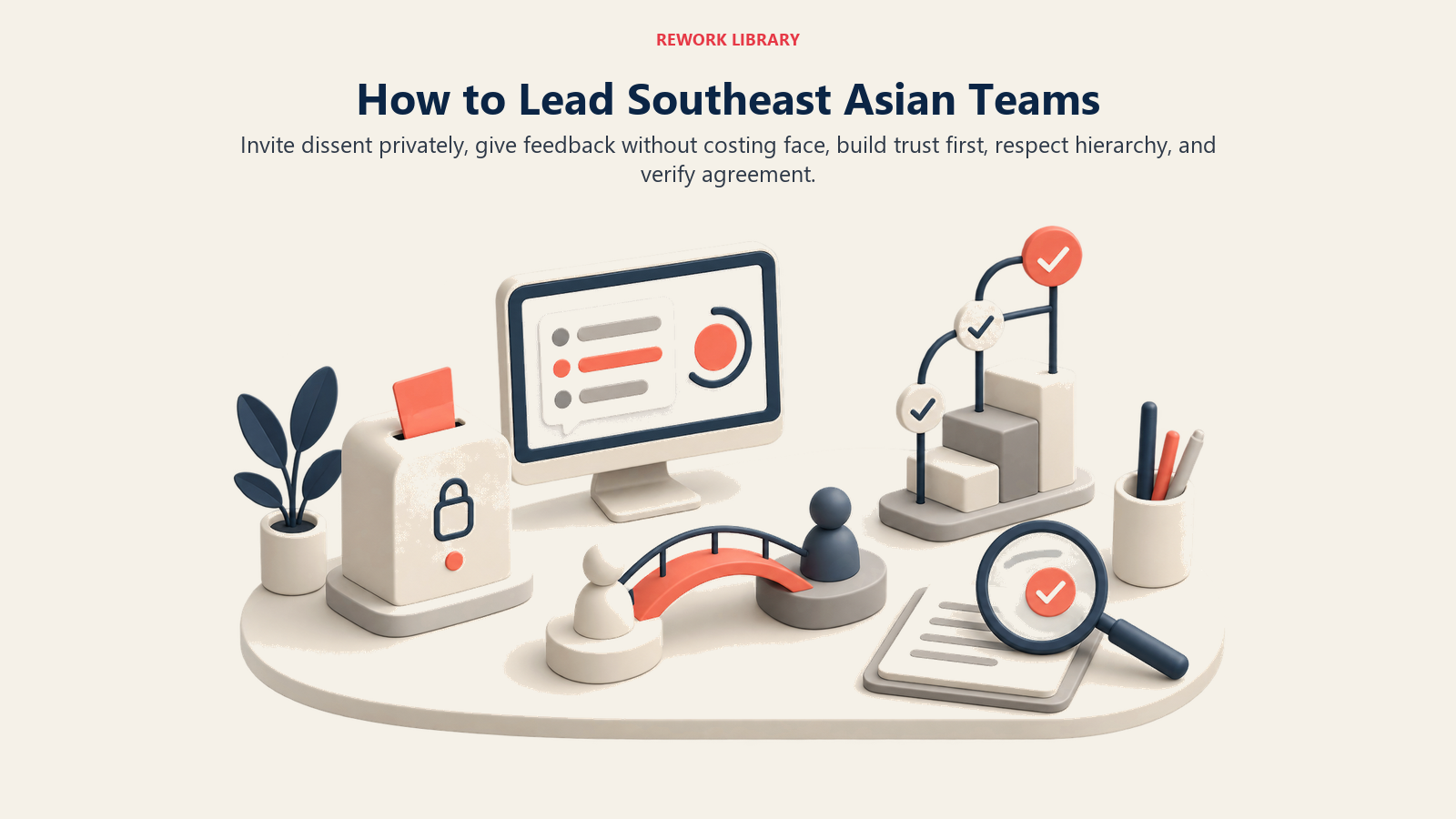 Leadership playbook for Southeast Asian teams covering dissent, feedback, trust, hierarchy, and agreement