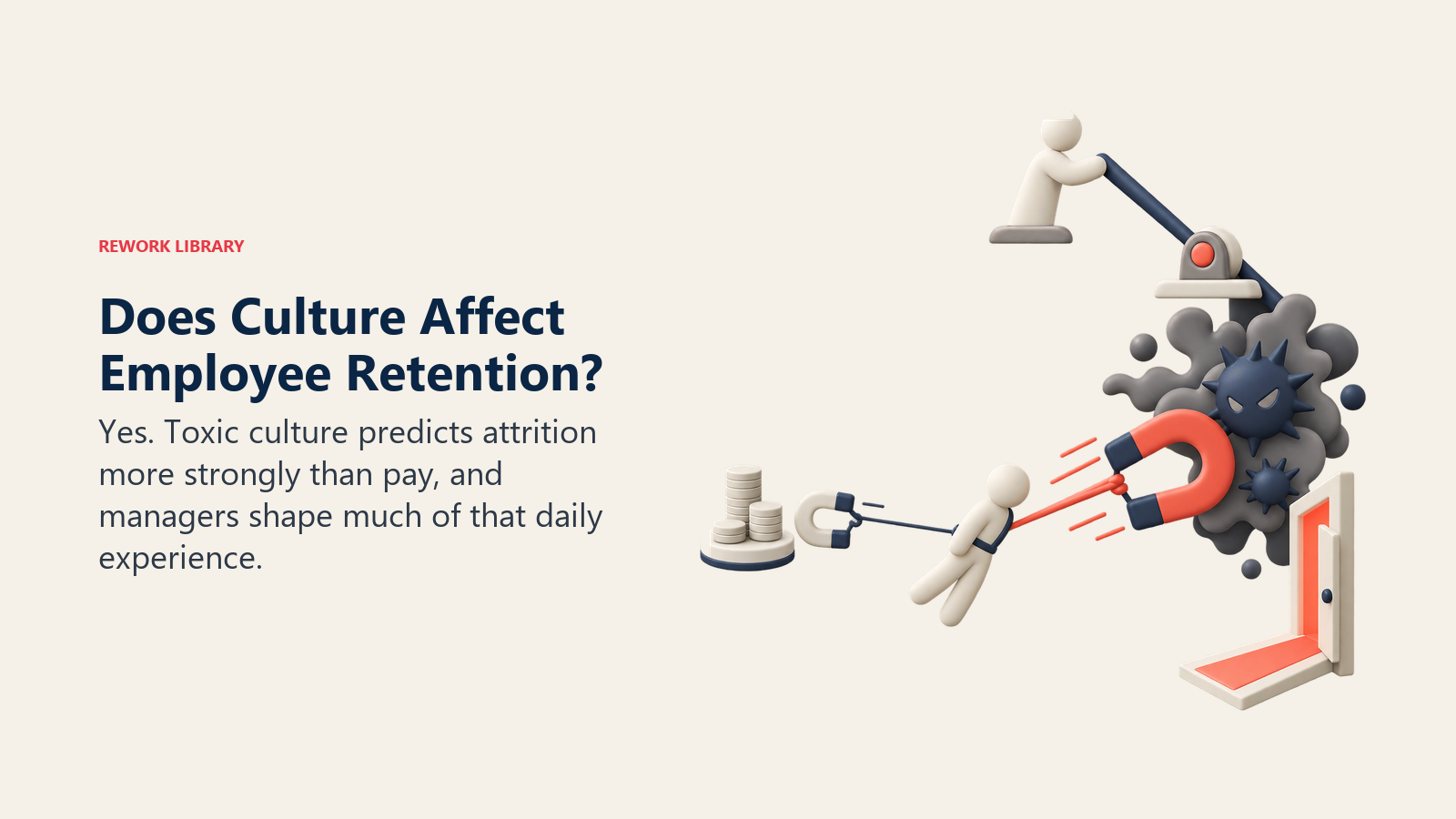 Employee attrition pulled more strongly by toxic culture than by pay, with manager influence