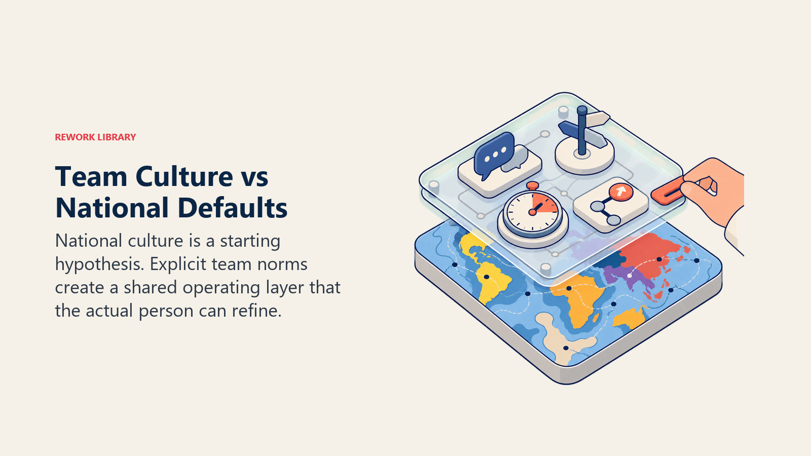 Team culture layered over national defaults with explicit feedback, decision, urgency, and escalation norms