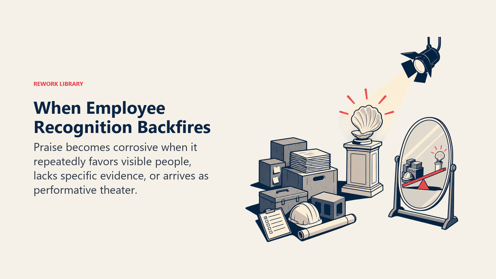 Employee recognition backfiring as a biased spotlight rewards visible polish while essential work is overlooked