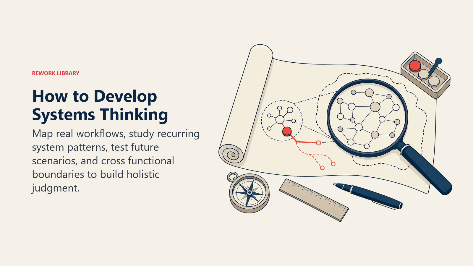 How to Develop Systems Thinking with a system map, scenario fork, and zoom lens