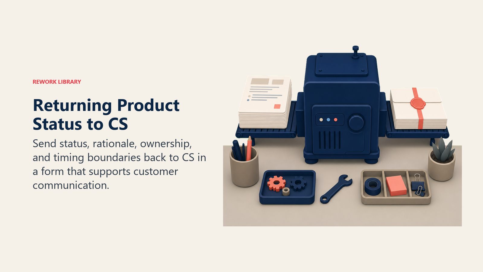 Returning Product Status to CS illustrated with status return converter