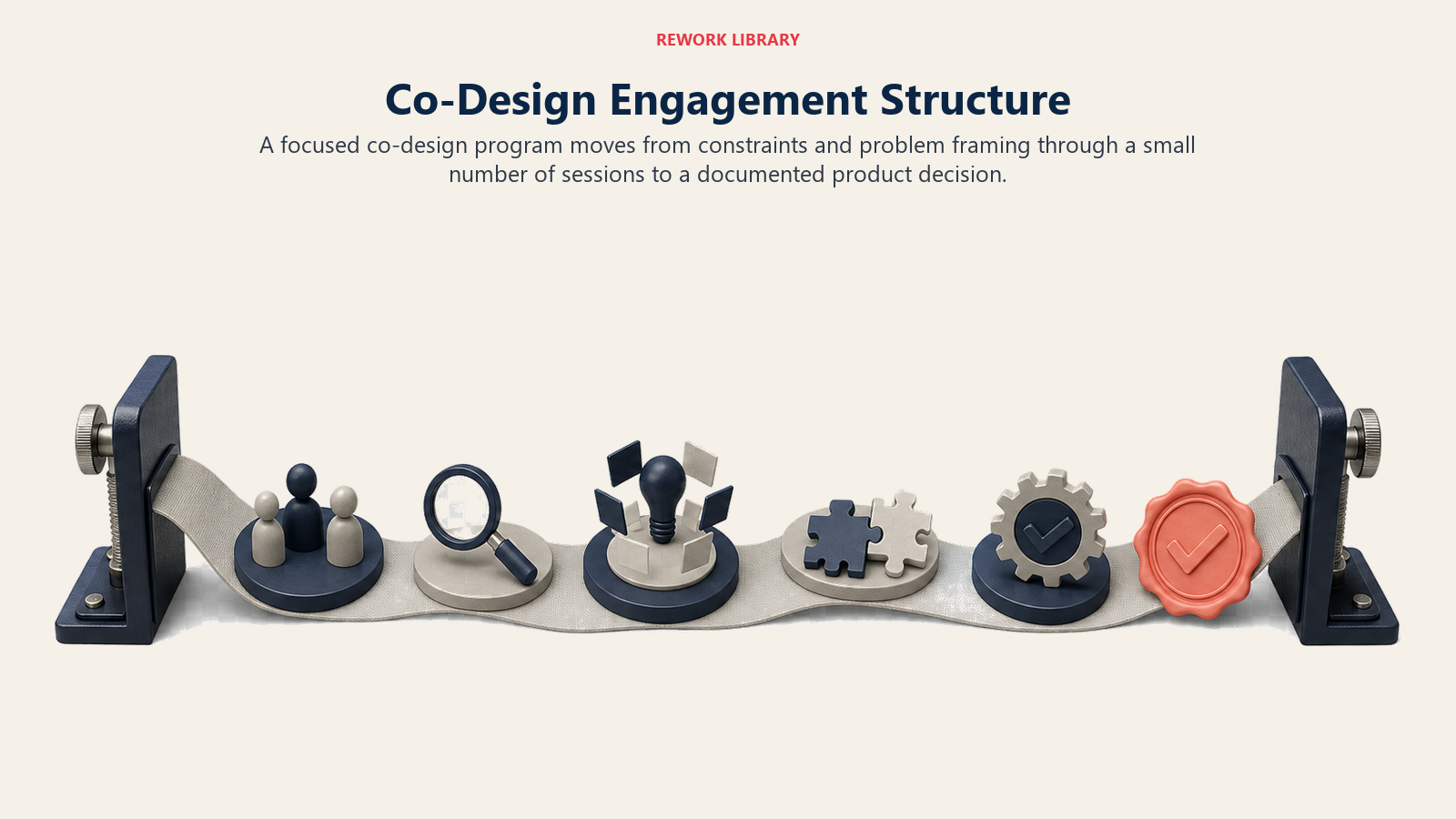 Co-Design Engagement Structure illustrated by bounded session route