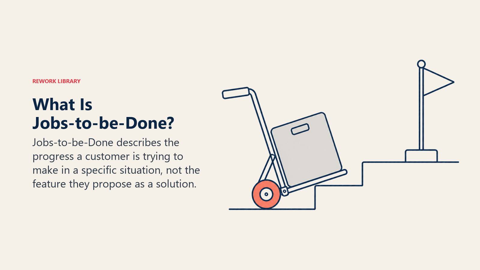 What Is Jobs-to-be-Done? illustrated by hired tool moving load