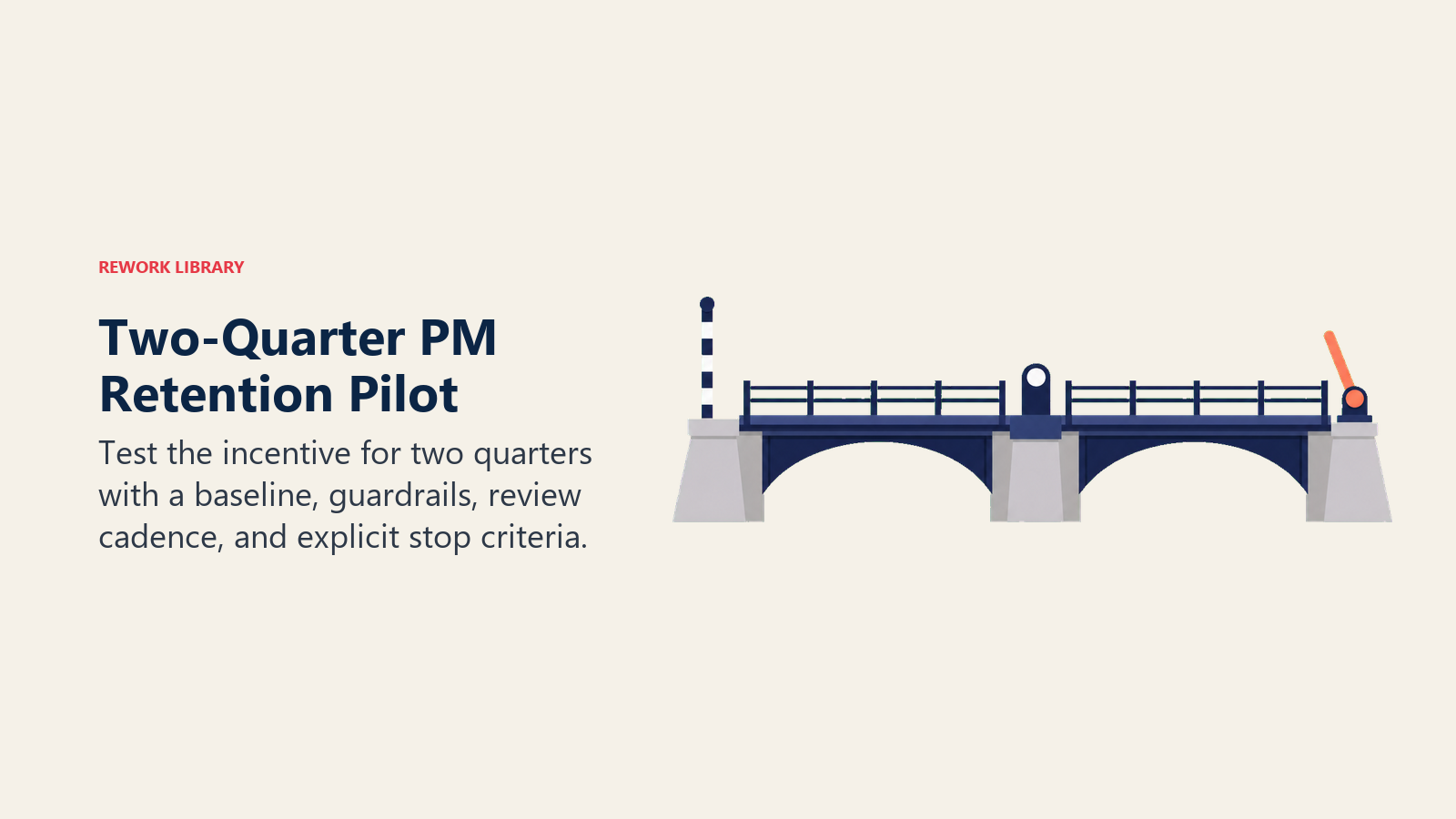 Two-Quarter PM Retention Pilot illustrated with two-span test bridge