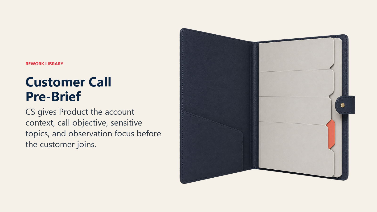 Customer Call Pre-Brief illustrated by briefing folio