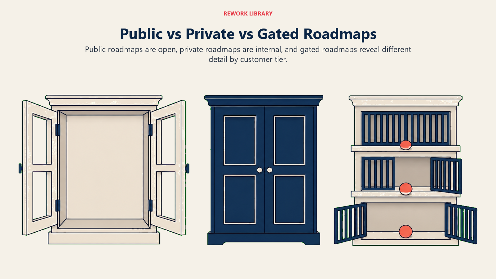 Public vs Private vs Gated Roadmaps: three visibility chambers