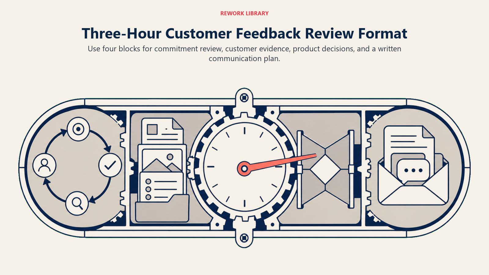 Three-Hour Customer Feedback Review Format: four-zone three-hour clock