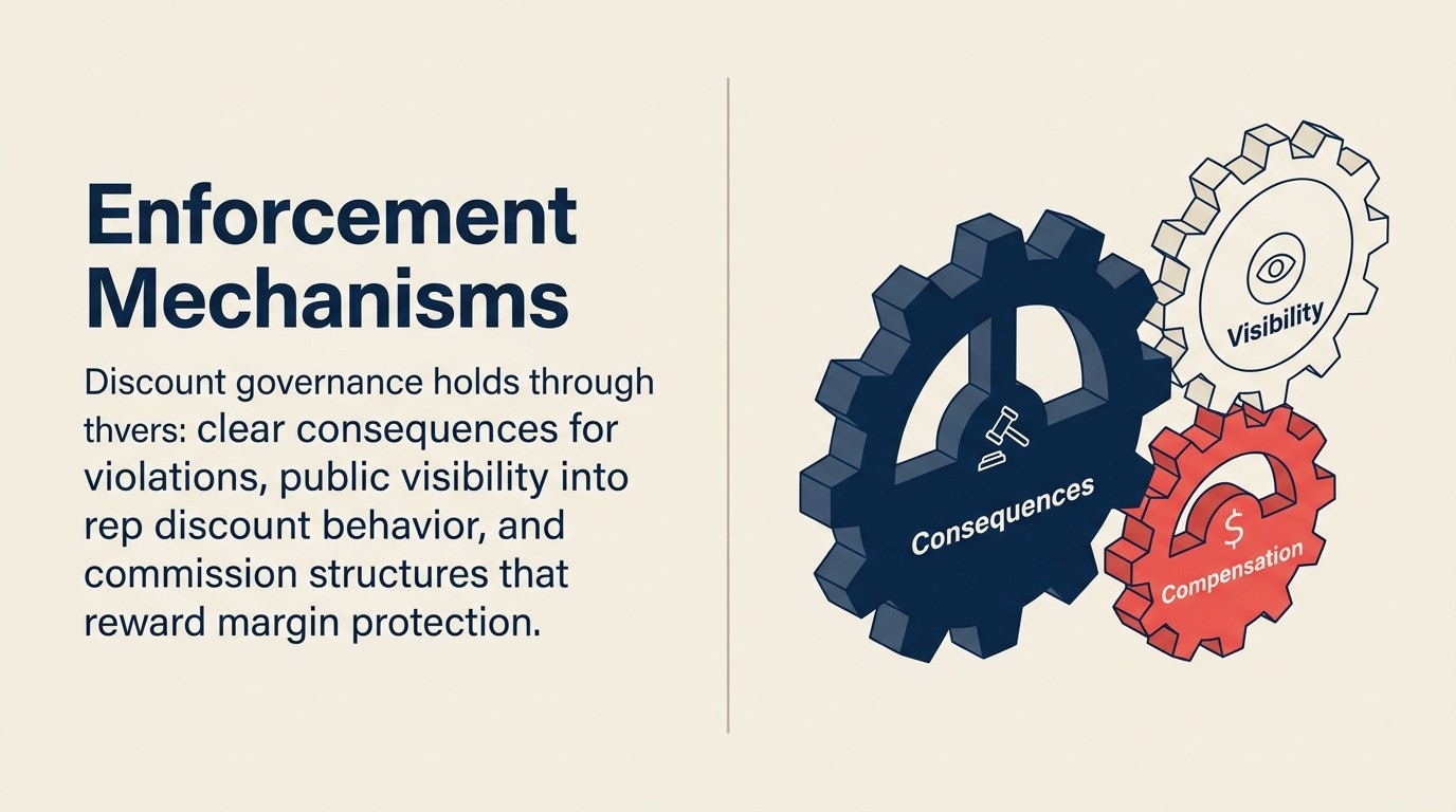 Three enforcement mechanisms for discount governance: consequences, visibility, and compensation alignment