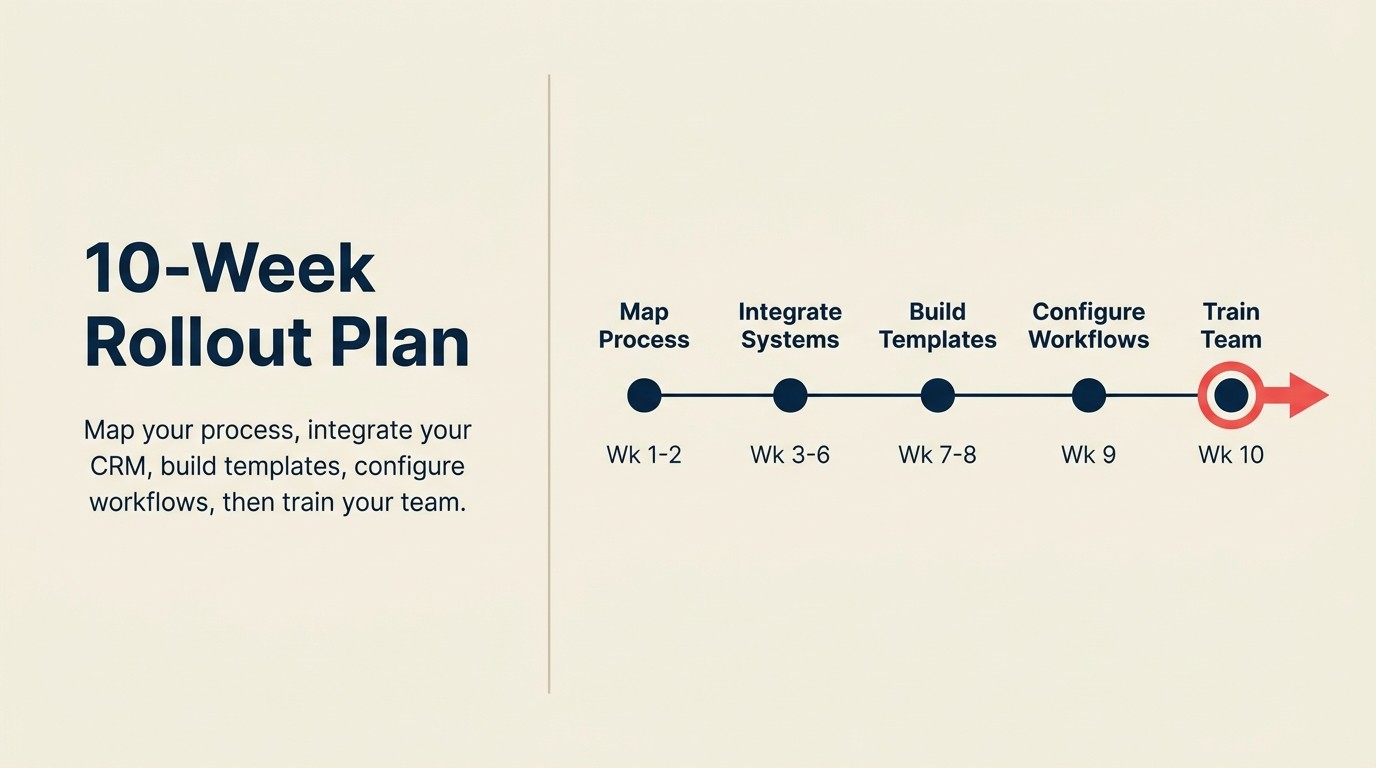 Ten-week e-signature implementation roadmap from requirements through team training