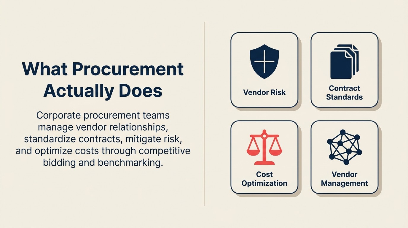 Four functions of corporate procurement in enterprise deals