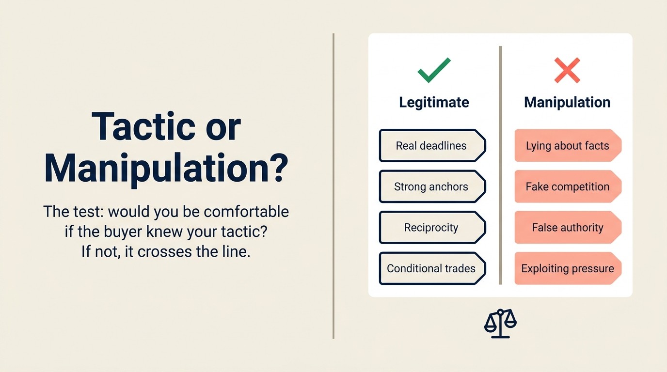 Legitimate negotiation tactics versus manipulative tactics