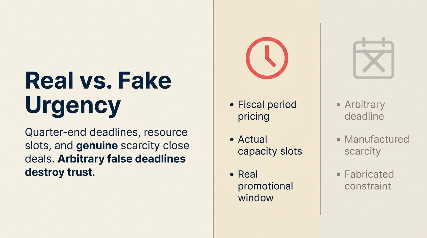Legitimate vs illegitimate pressure and urgency tactics