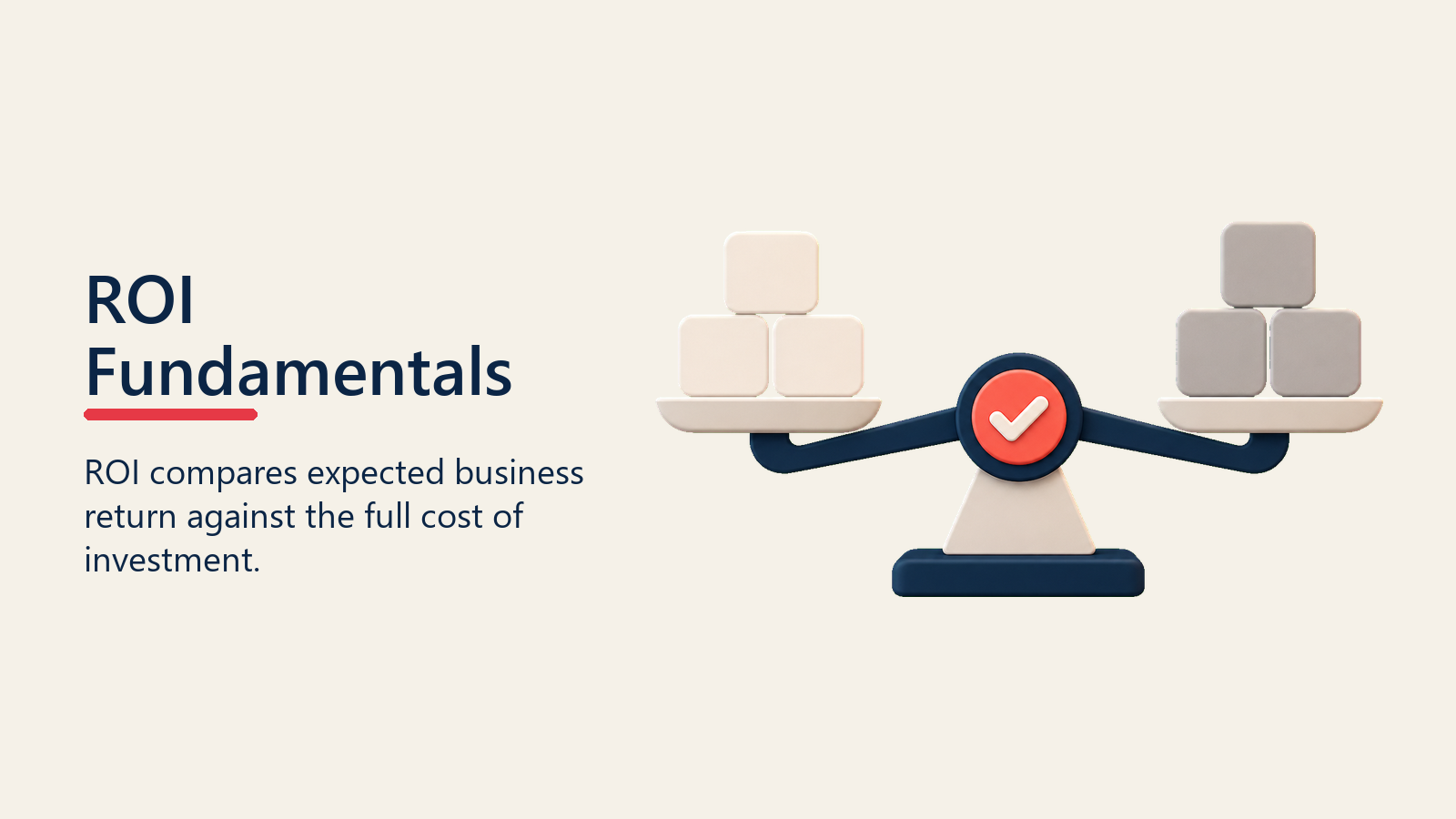 ROI Fundamentals shown as return balance for roi calculation