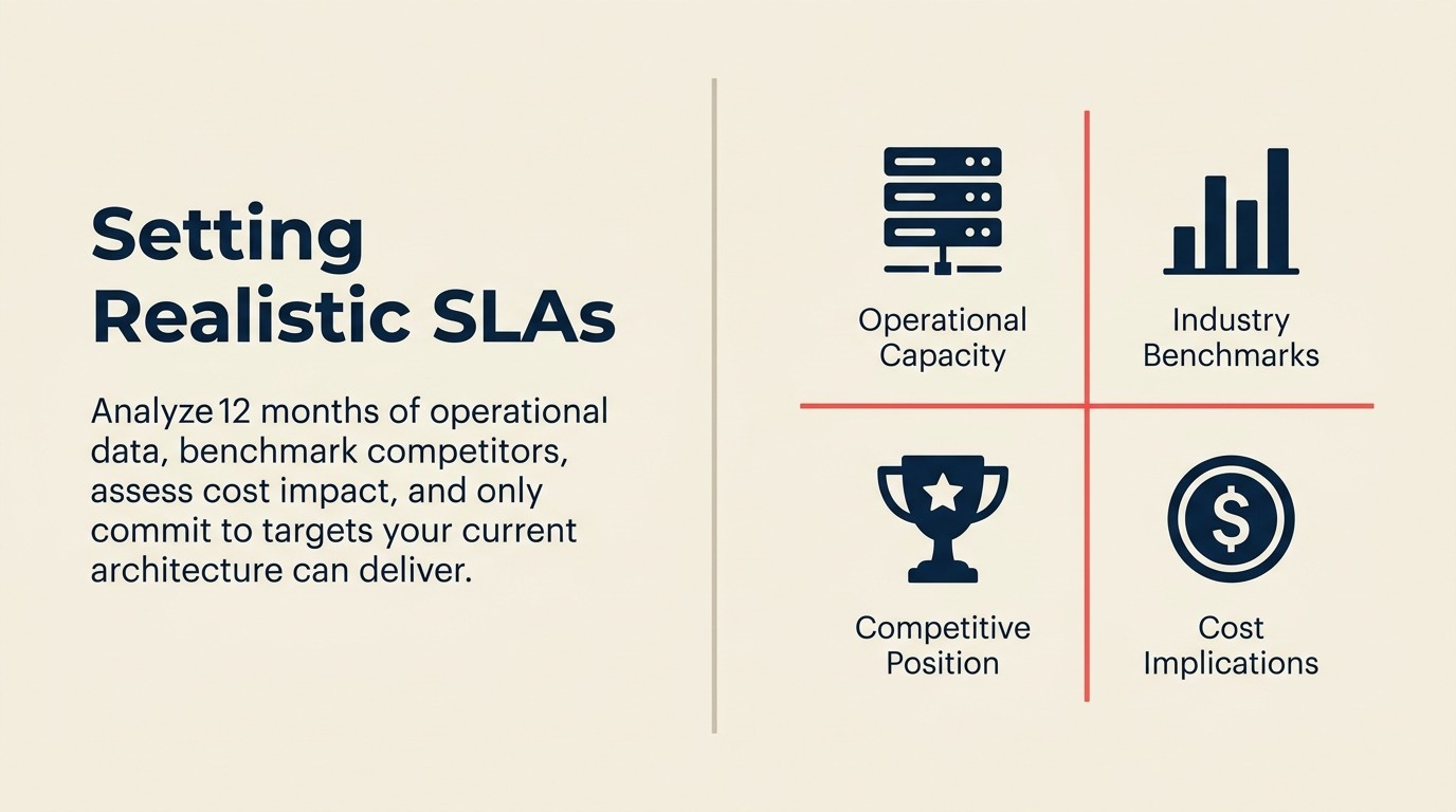 Four factors for setting SLA targets: operational capacity, benchmarks, competitive positioning, cost
