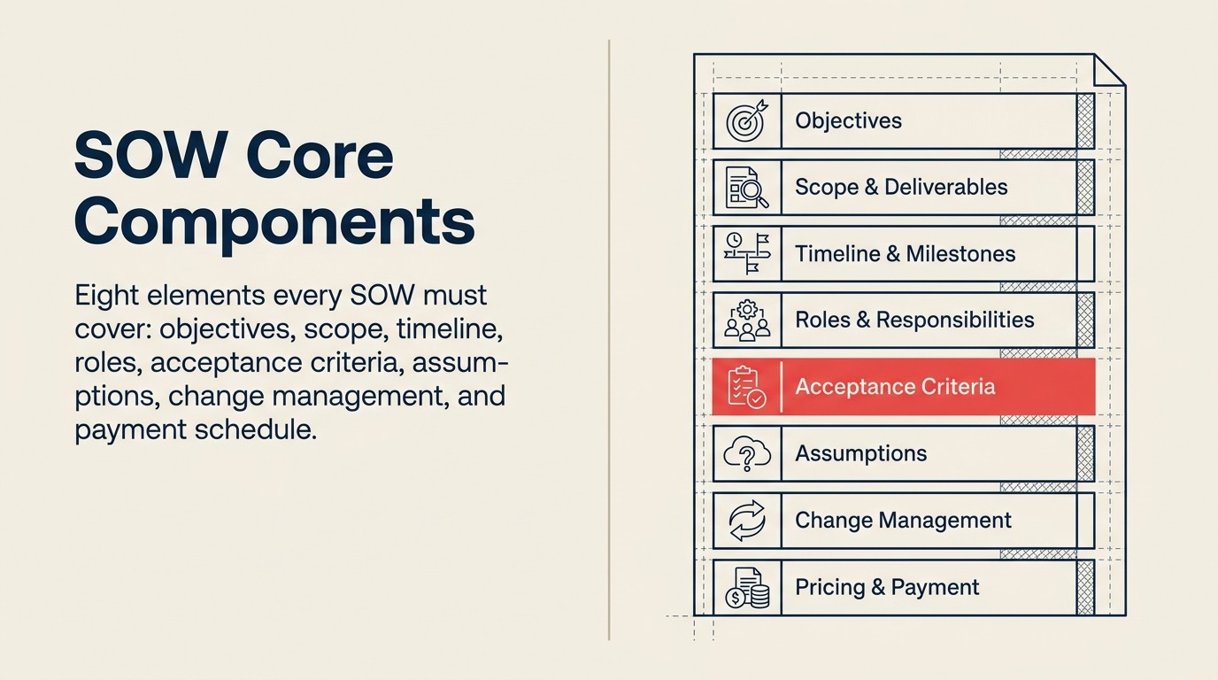 Eight core components of a Statement of Work