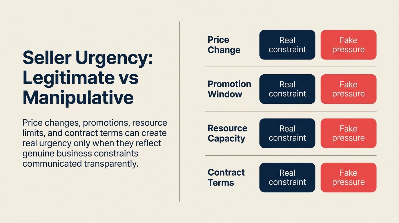 Legitimate vs Manipulative Seller Urgency