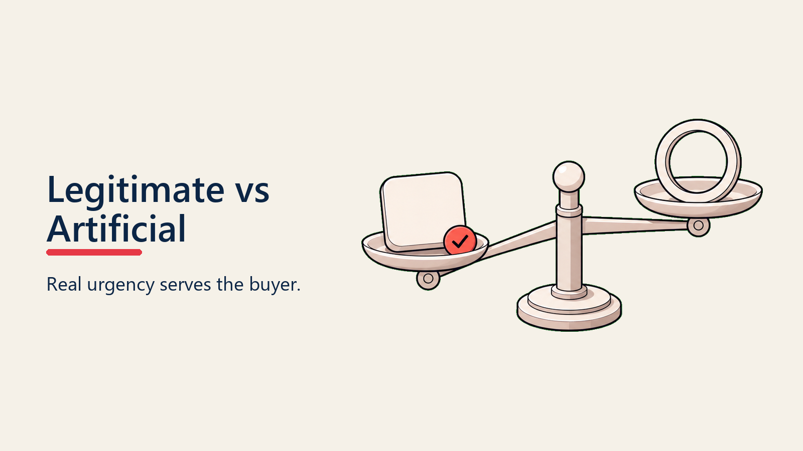 Legitimate vs Artificial visual for urgency-creation