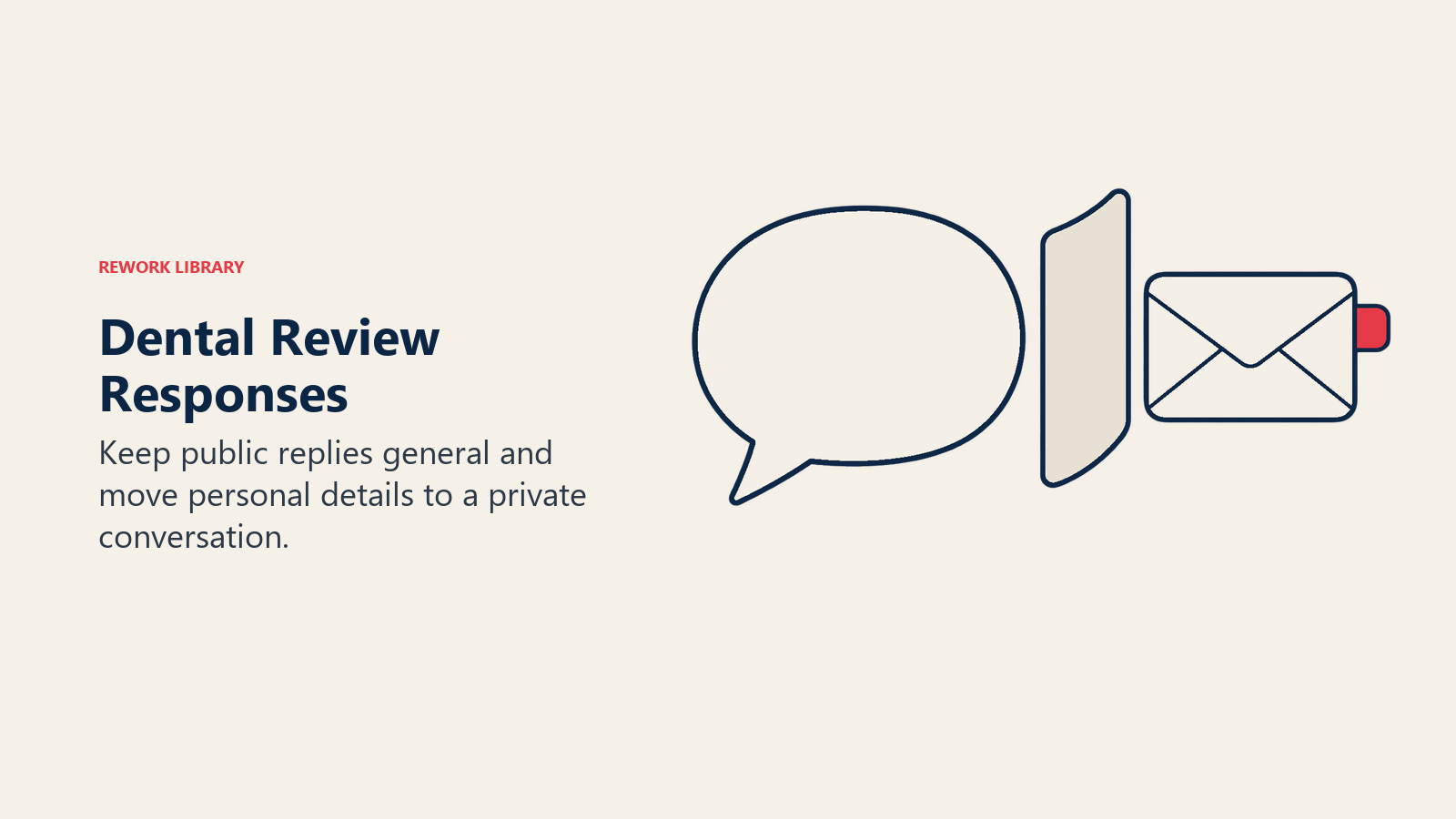 Dental review response boundary between public feedback and private correspondence