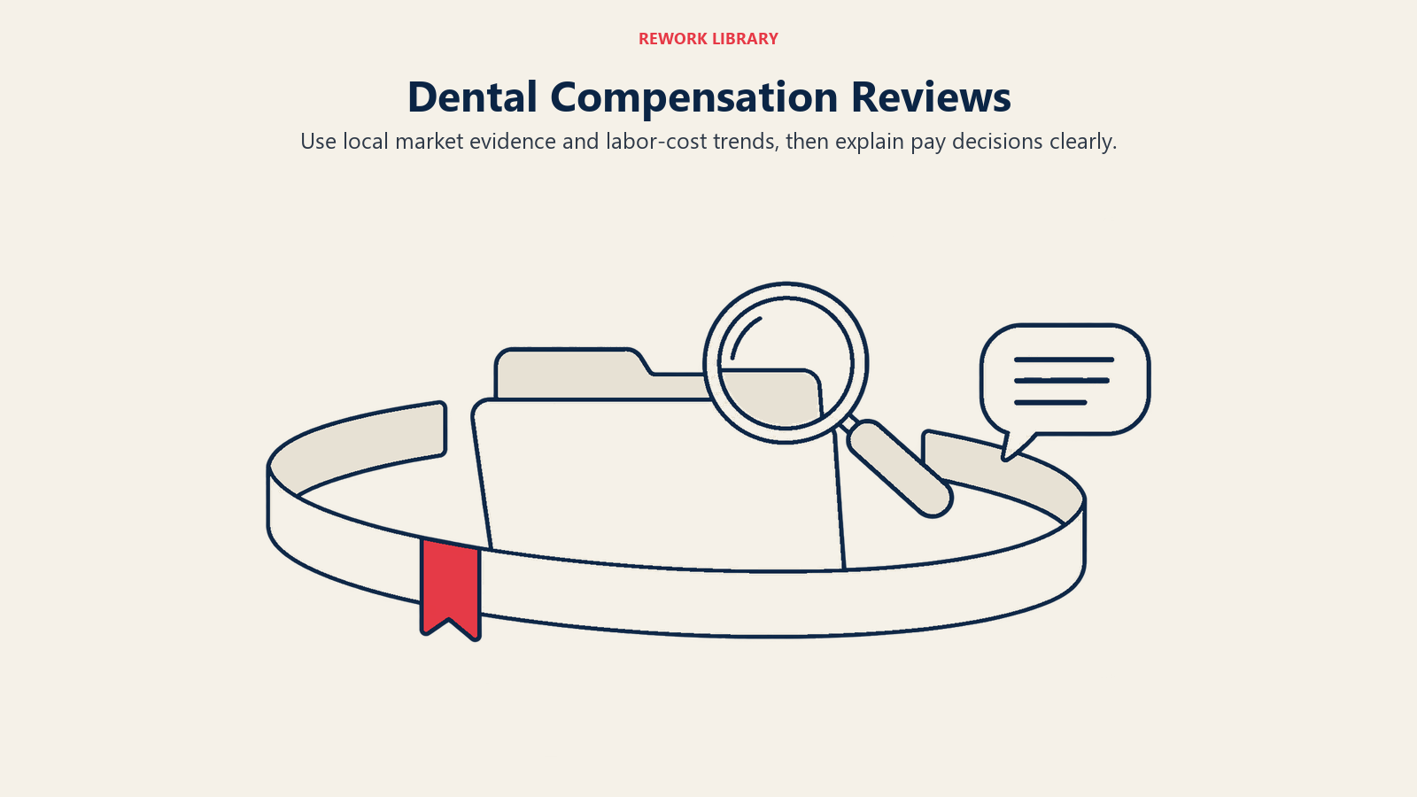 Dental compensation review cycle linking market evidence, pay records and clear explanation