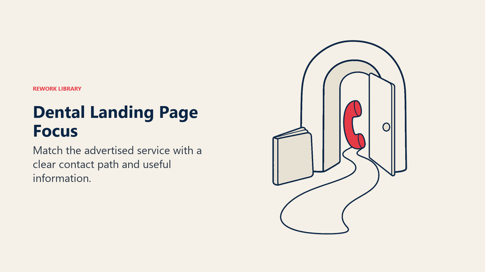 Dental Landing Page Focus illustrated by single contact doorway.