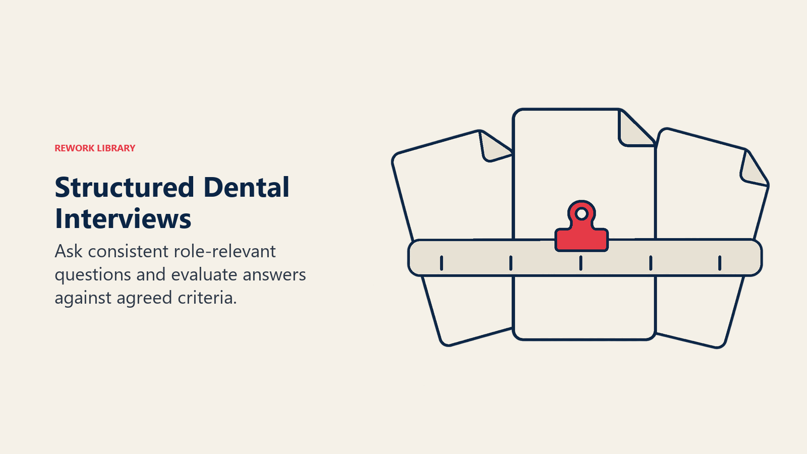 Structured Dental Interviews illustrated by shared evaluation ruler.