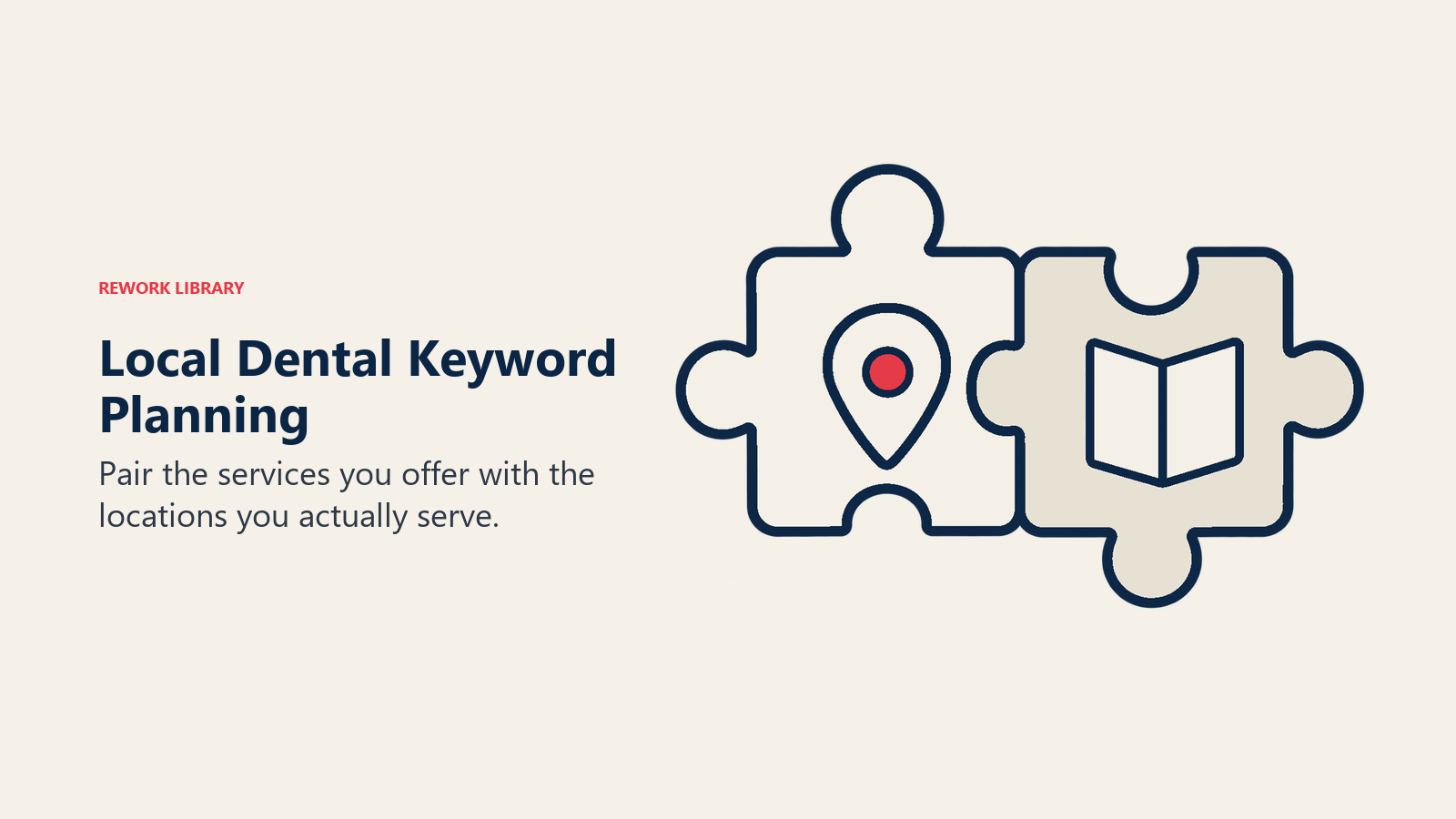 Local Dental Keyword Planning illustrated by location and service puzzle.