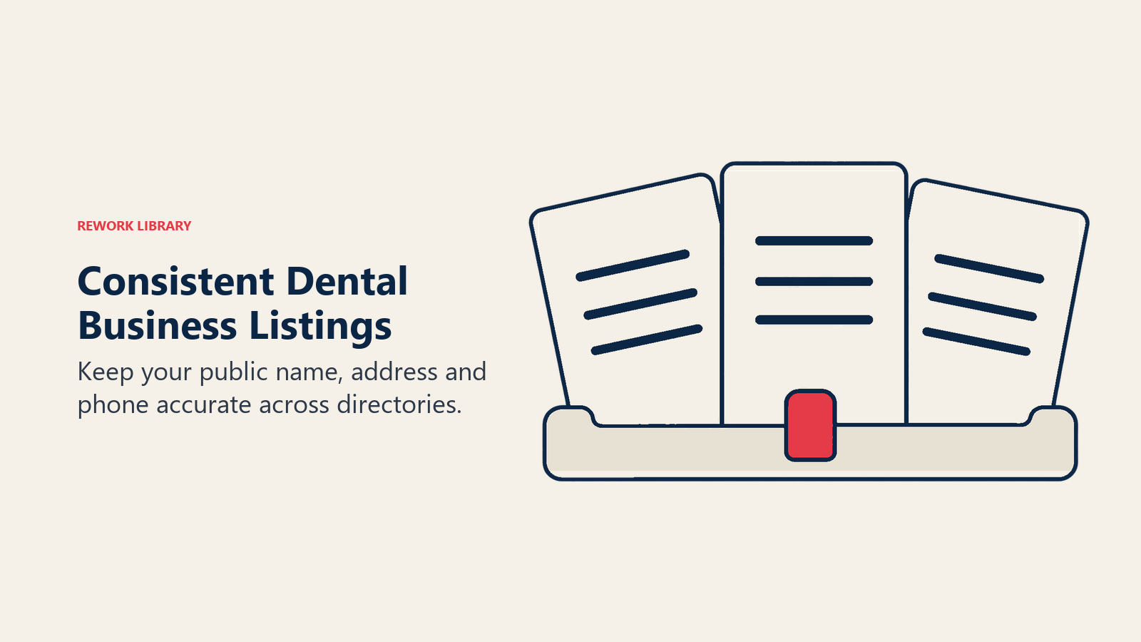 Consistent Dental Business Listings illustrated by matching public identity cards.