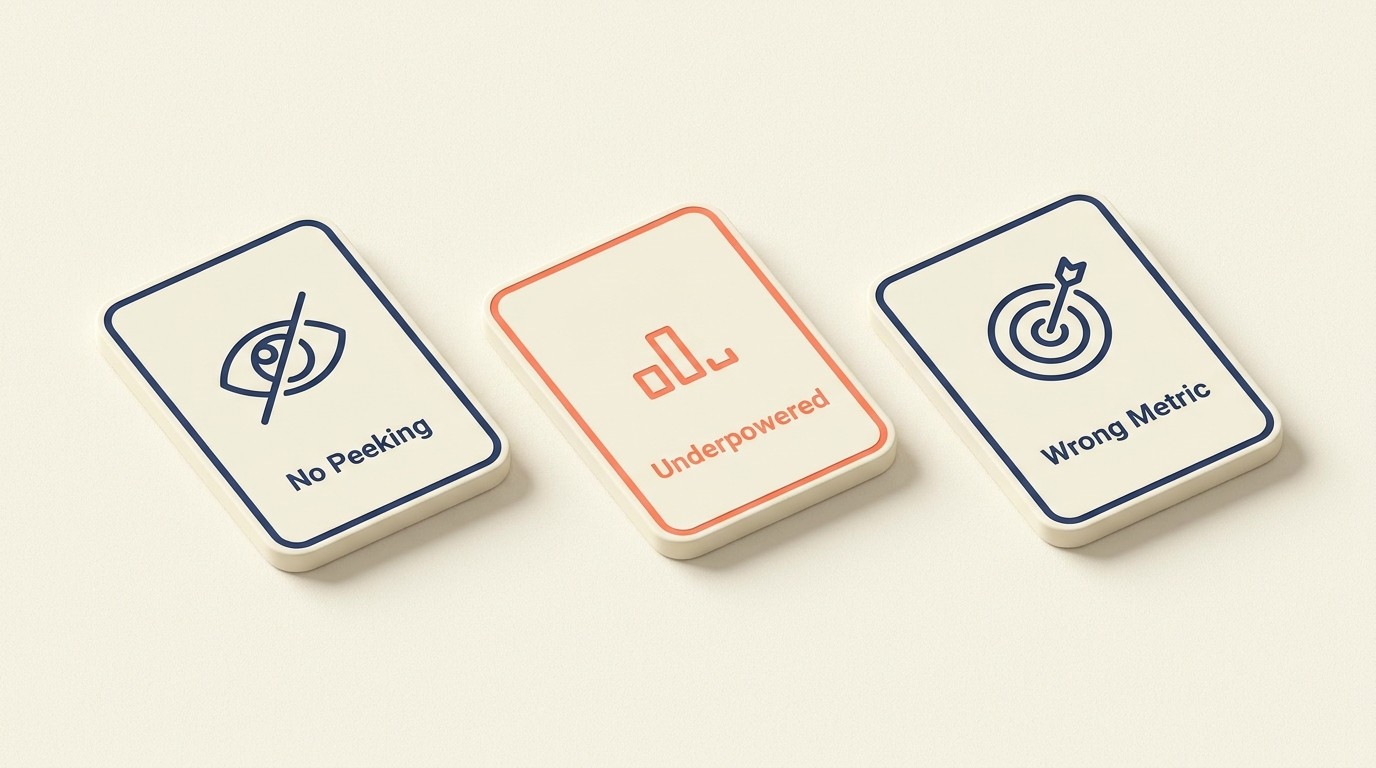 Common A/B testing mistakes across statistical, business, and organizational categories