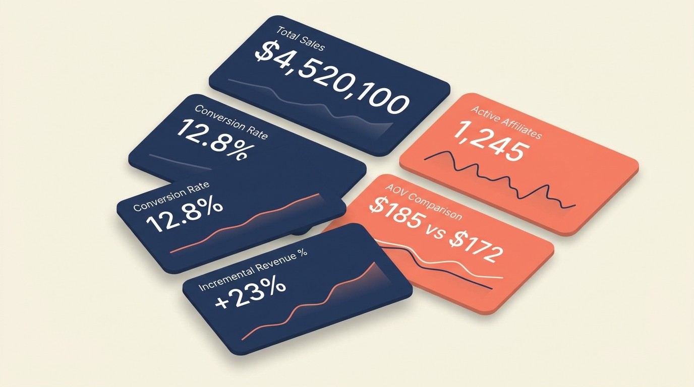 Monitoring and optimizing affiliate program performance with key metrics and A B testing