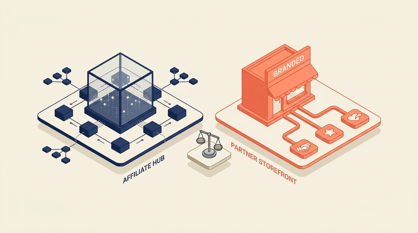 In-house affiliate program versus affiliate network comparison showing tradeoffs