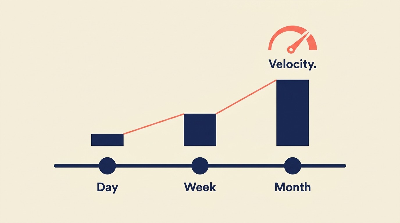 Sales velocity trendline showing how recent daily sales drive Amazon organic ranking momentum