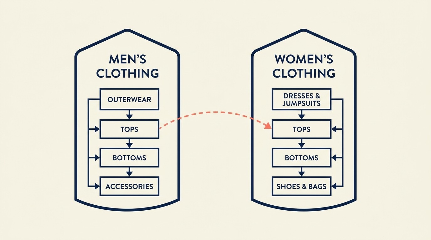 Internal linking silo structure connecting category pages, subcategories, and product pages