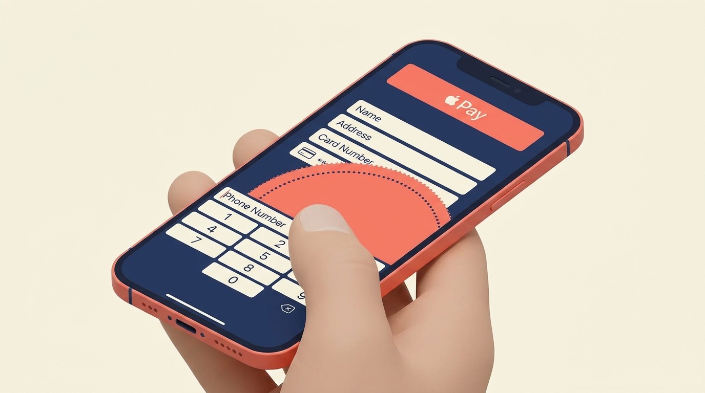 Mobile checkout with touch-friendly inputs, Apple Pay express button, and thumb-reach buttons