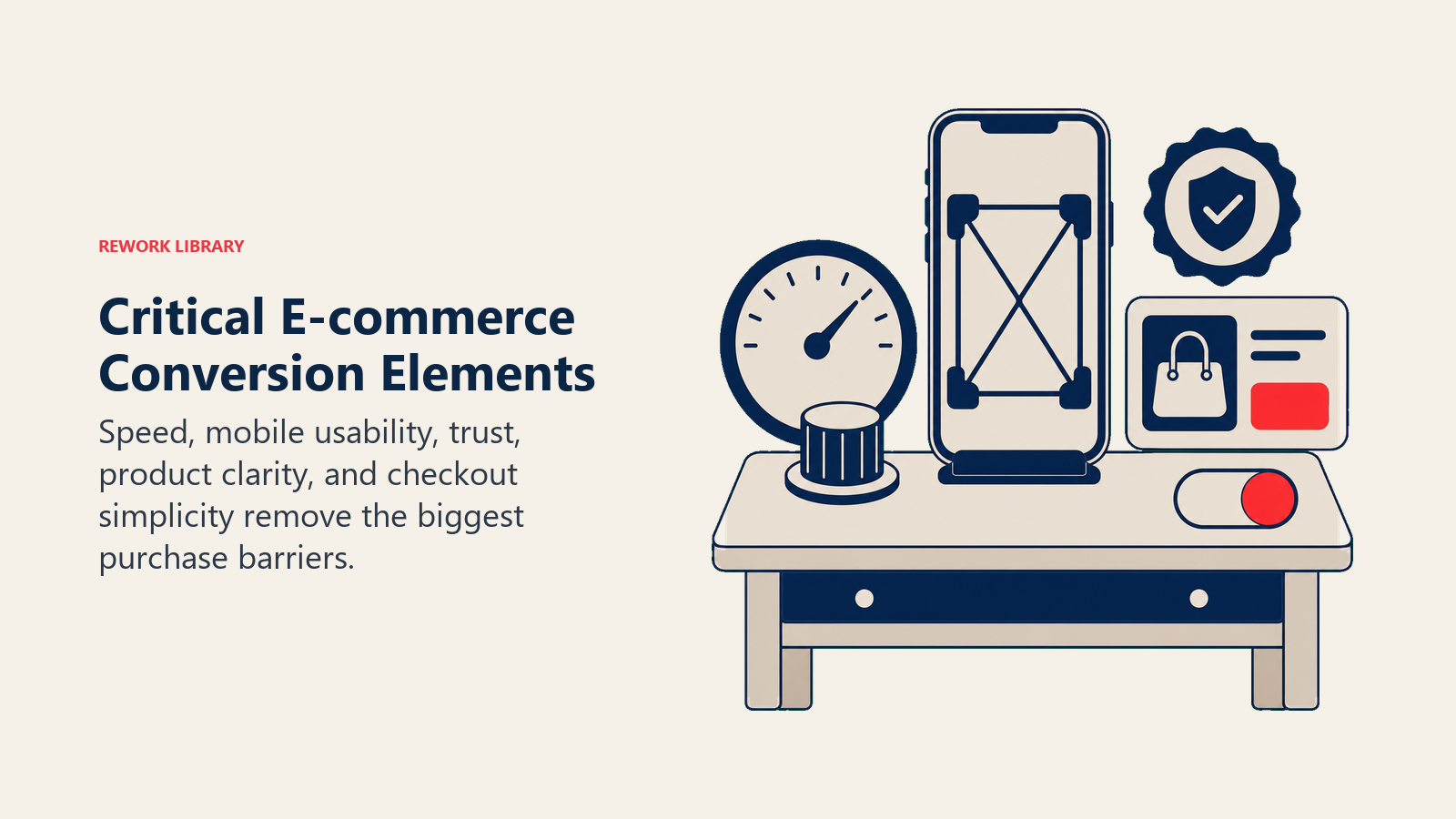Critical E-commerce Conversion Elements illustrated with conversion toolkit