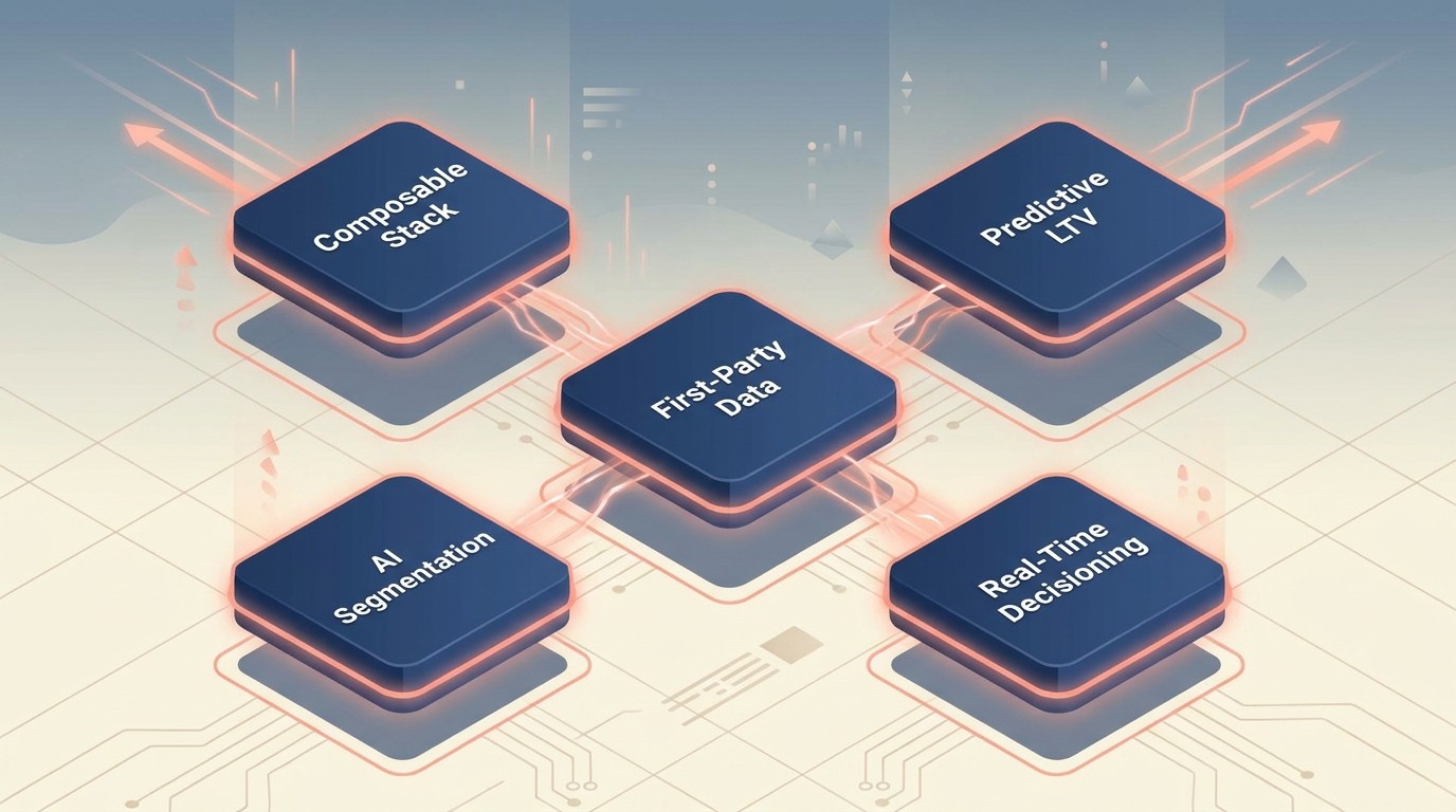 Future CDP trends including AI, real-time decisioning, and composable stacks