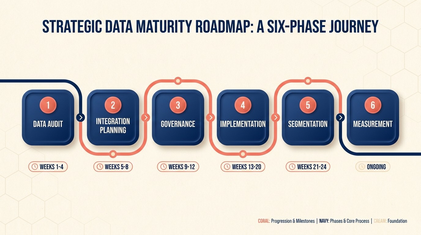 Six-phase CDP implementation roadmap from audit to measurement