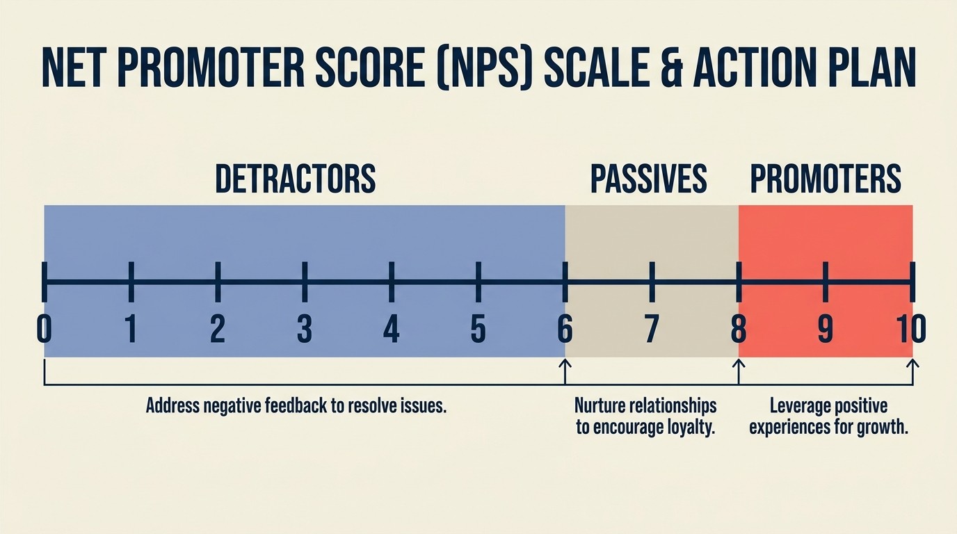 NPS segmentation of promoters, passives, and detractors with tailored follow-up playbooks