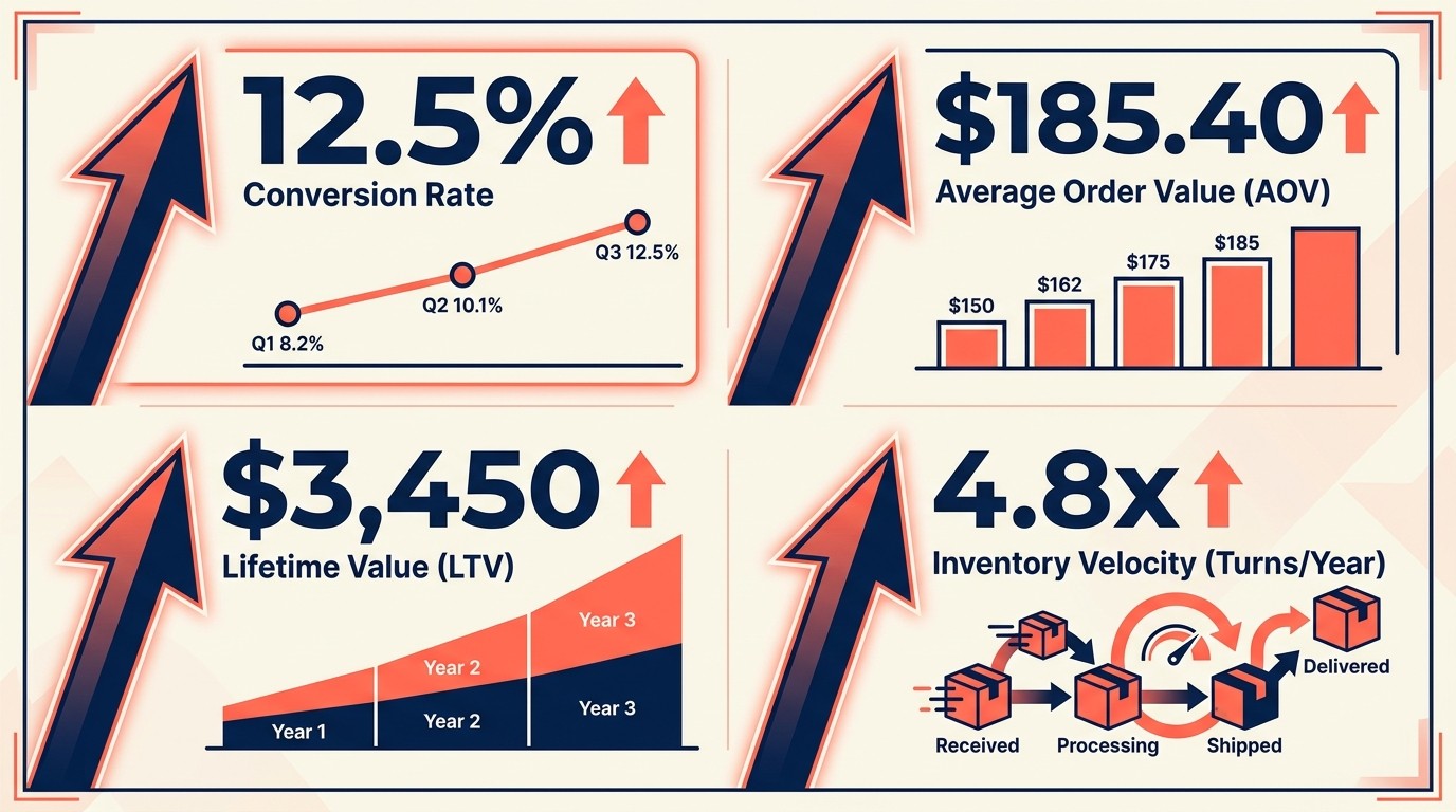 Why discounts matter in e-commerce showing conversion, AOV, acquisition, and inventory levers