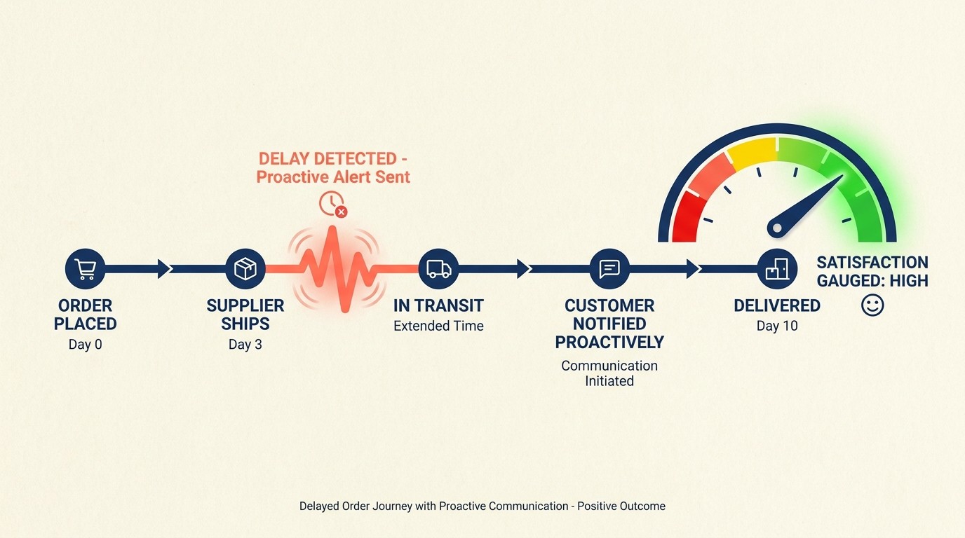 Customer experience risk map covering shipping delays returns complexity and review recovery protocols