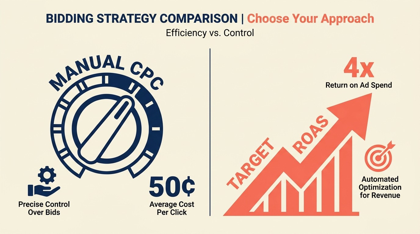 Bidding strategies for maximizing ROAS
