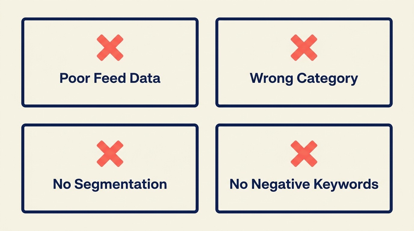 Common mistakes e-commerce businesses make with Shopping ads