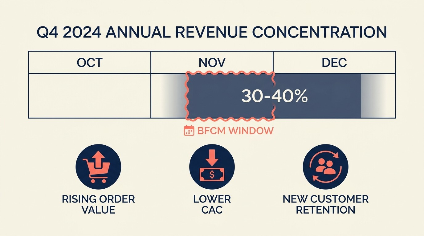 Revenue opportunity breakdown showing Q4 accounts for 30-40% of annual e-commerce sales